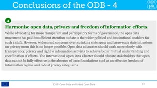 CHIS:	Open	Data	and	Linked	Open	Data	 57	
Conclusions of the ODB - 4
 