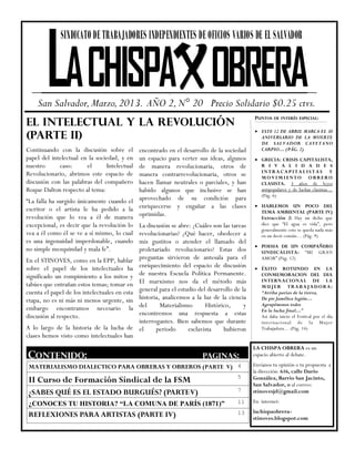 LA CHISPA
             SINDICATO DE TRABAJADORES INDEPENDIENTES DE OFICIOS VARIOS DE EL SALVADOR


                       ...