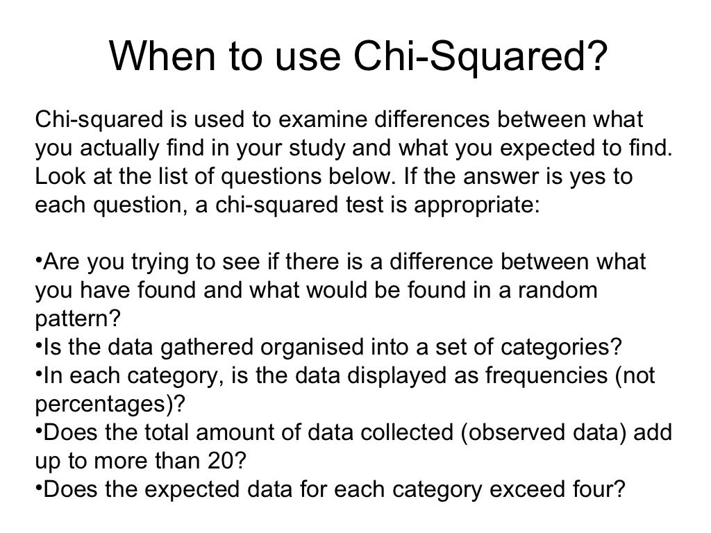 Chi Square Worked Example