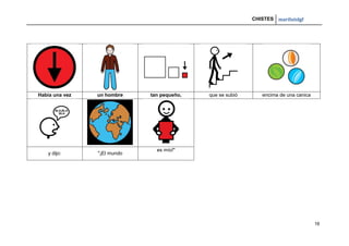 CHISTES mariluislgf
16
Había una vez un hombre tan pequeño, que se subió encima de una canica
y dijo: "¡El mundo
es mío!"
 