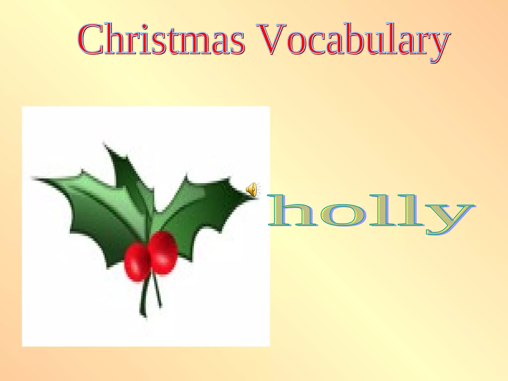 Christmas Vocabulary holly 