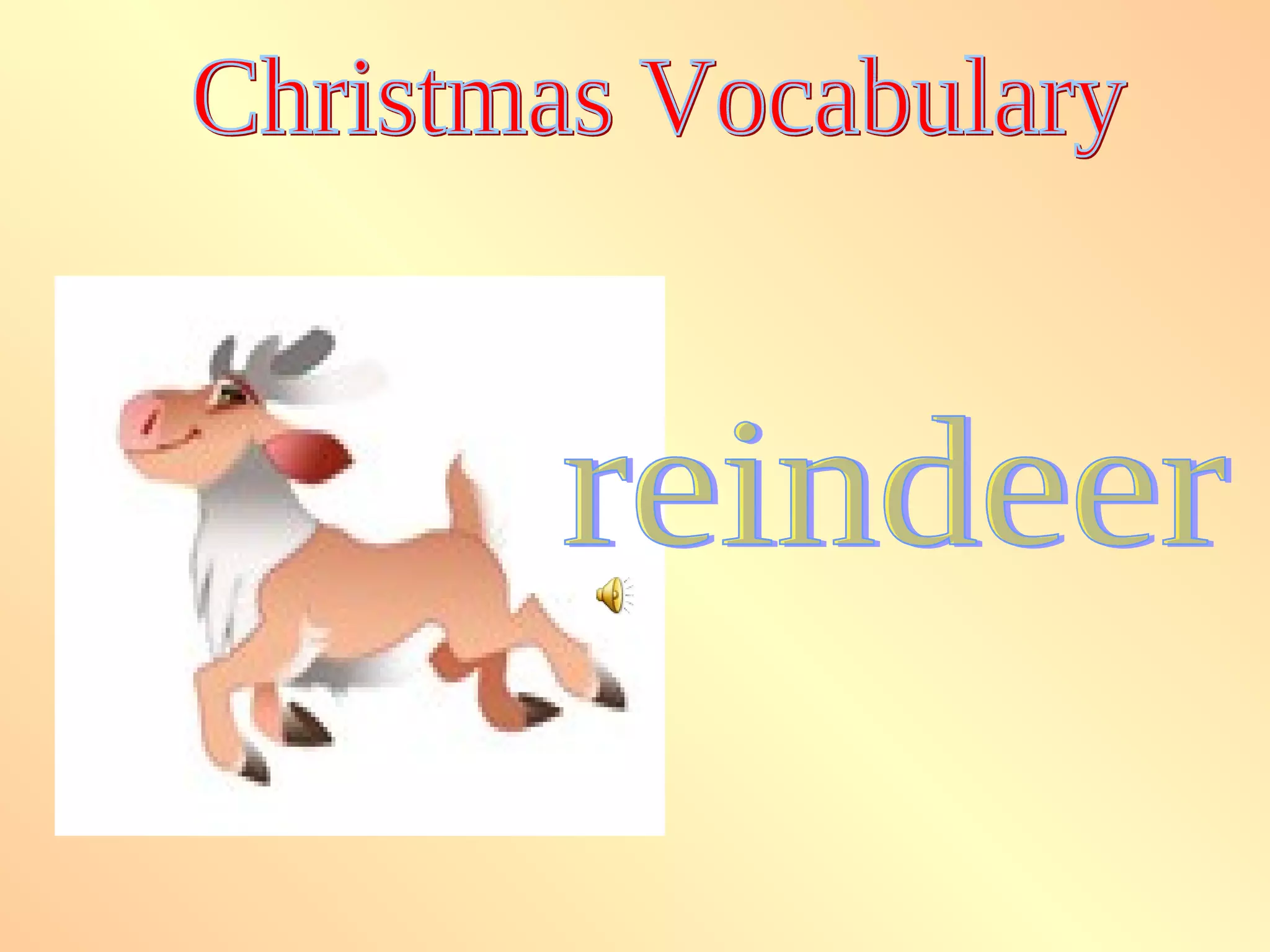 Christmas Vocabulary reindeer 