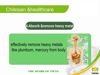 Chitosan &healthcare


         6.Absorb &remove heavy metal



 effectively remove heavy metals
  like plumbum, mercury from body
 