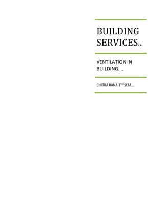 BUILDING
SERVICES..
VENTILATION IN
BUILDING….
CHITRA RANA 3RD
SEM….
 