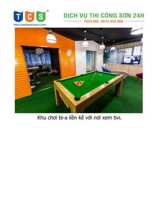 Khu chơi bi-a liền kề với nơi xem tivi.
 