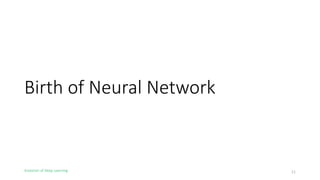 Evolution of Deep Learning
Birth of Neural Network
11
 
