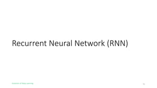 Evolution of Deep Learning
Recurrent Neural Network (RNN)
51
 