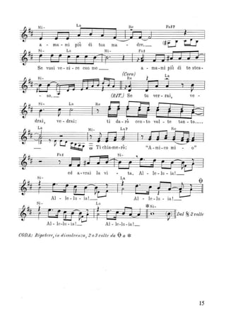 Mi-
La
4'# ; J J J J I
•
a - ma - mi più di tua
Re
J I J J J
Fa# 7
~ '"--'
ma dre._ tU
-;:. H Si - La
~#jf r u r F F Fl r'
Mi - Fa ~
l I fo ~
(#U
J Jj/J J J J1
Se vuoi ve - ni - re con me _ a - ma-mi più di te stes -
t ·(RIT. ) Se tu ver - rai ,
La Re
I r
drai , ve - drai: ti da - rò cen - to voI - te tan - to .....
"A - mi -co mi - o"
La ~
F' ! U=p! I: Br {Ji(j 41
AI - le - Iu - ia!_D Al - le - hl - ia !_
fu - La *
~~l! f E': [f7ff I~ Et no It;- (t ijDal ~2volte
AI -le-Ill - ia!~ AI -le-lll - ia !_
CODA ,' Ripeter!?, z'li rlz'ssotu u::a, 2 o3 ~'olte da ~ a *
15
 
