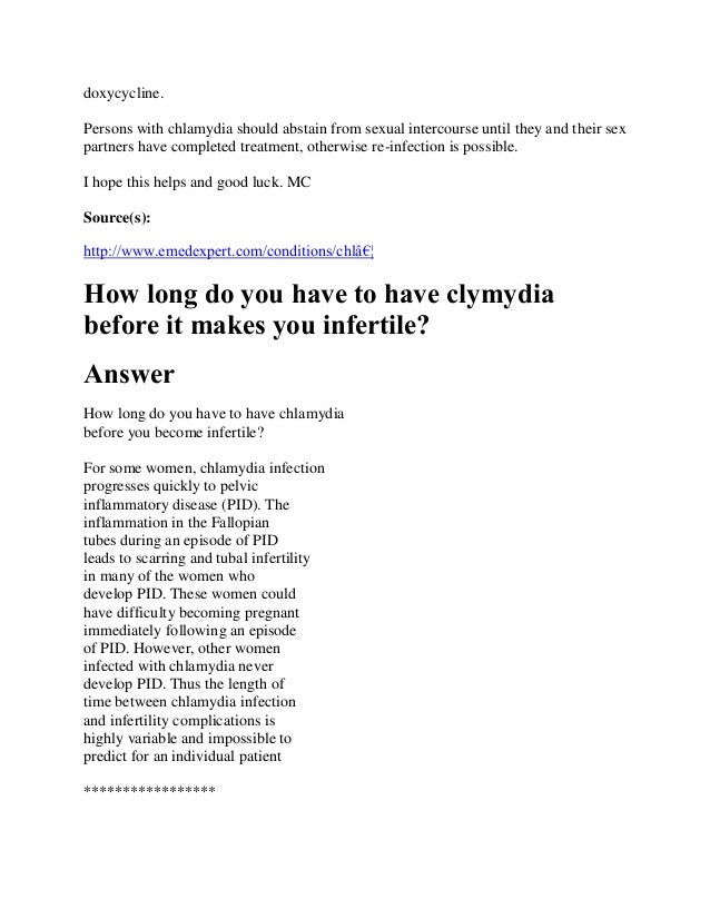 chlamydia it to take azithromycin cure does how long