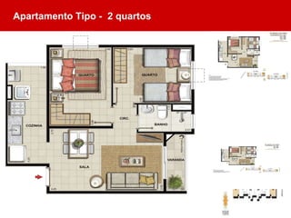 Apartamento Tipo -  2 quartos  