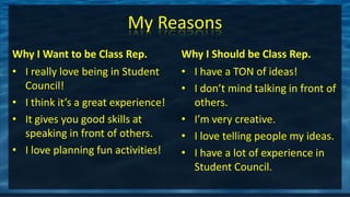 Chloe class rep. | PPTX