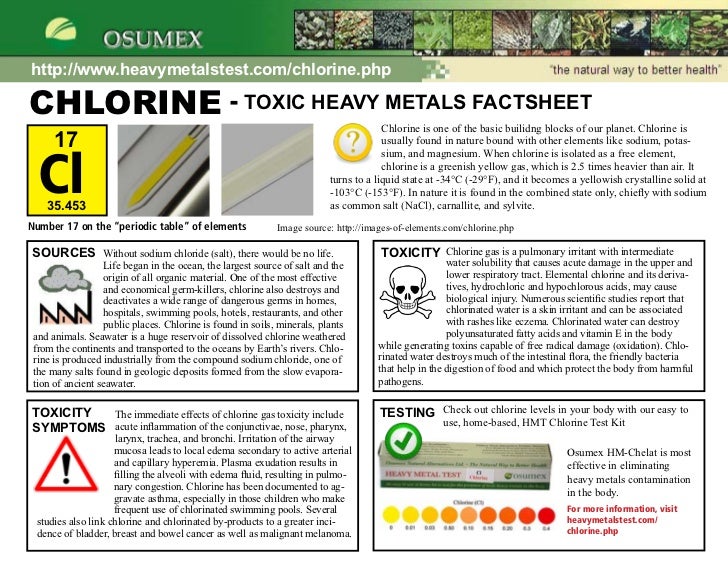 Chlorine Toxicity and Symptoms Factsheet