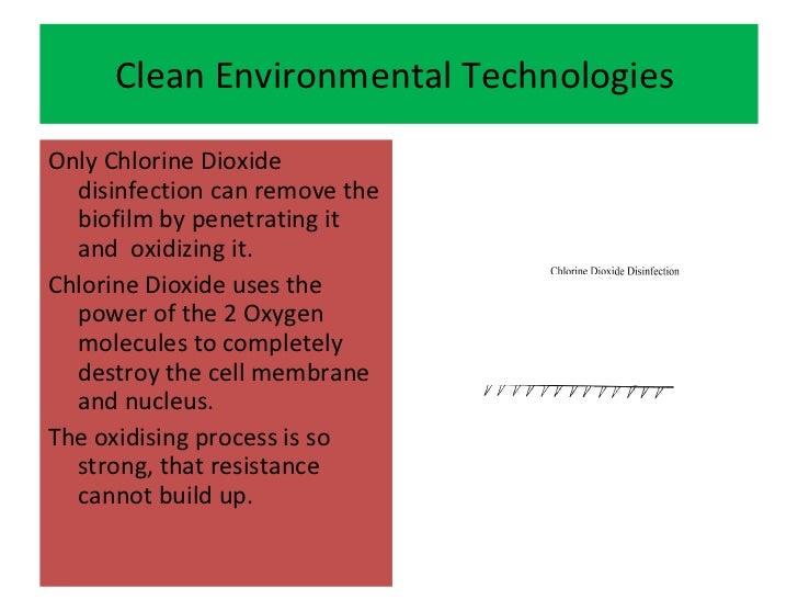 Chlorine dioxide for water in facilities