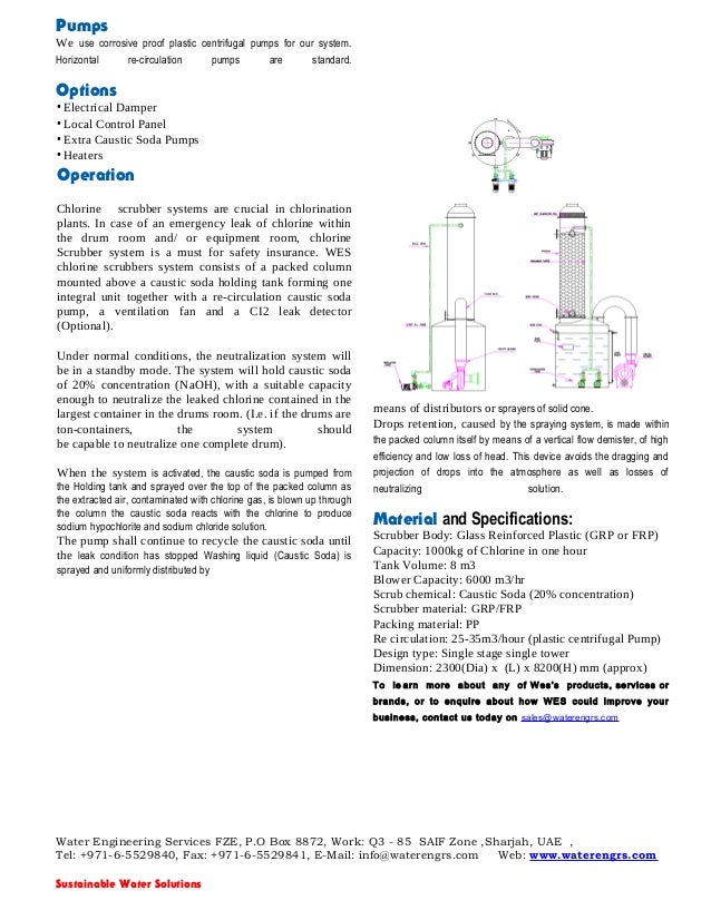 Chlorine neutralizing scrubber