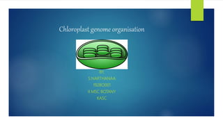 Chloroplast genome organisation
BY,
S.NARTHANAA
192BO001
II MSC BOTANY
KASC
 