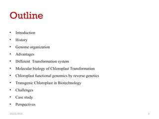 Chloroplast genomics and biotechnology | PPT