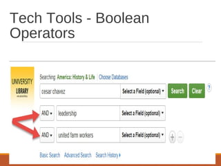 Tech Tools - Boolean
Operators
 