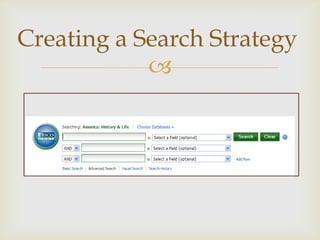 Creating a Search Strategy
            
 