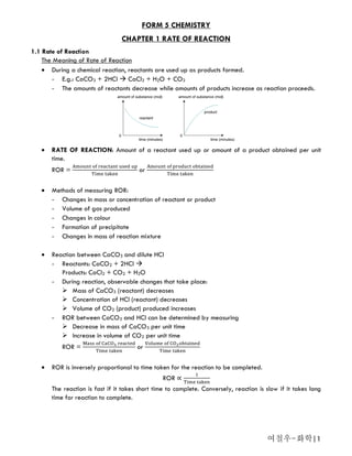 Chapter 1 Rate of Reaction | PDF
