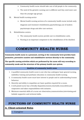 COMMUNITY HEALTH NURSING | PDF