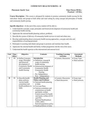 community health nursing study guidlines | PDF