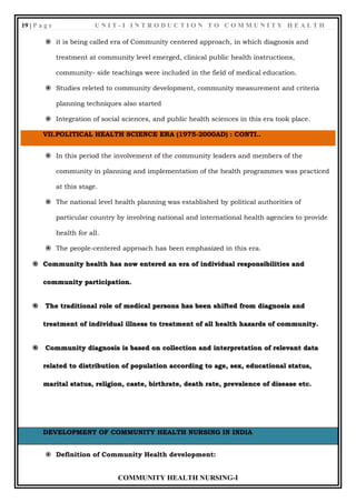 INTRODUCTION TO COMMUNITY HEALTH | PDF