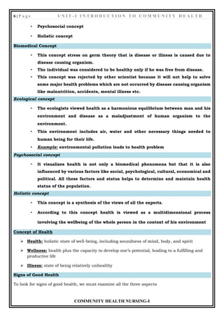 INTRODUCTION TO COMMUNITY HEALTH | PDF