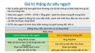 Giá trị thặng dư siêu ngạch
• KN: là phần gttd trội hơn gttd bình thường của xã hội nhờ gt cá biệt thấp hơn gt xã
hội của hàng hóa
• Gttd siêu ngạch = GTXH – GTCB = Tổng gttd – gttd thu được trong đk trung bình
• GTTD siêu ngạch là động lực trực tiếp nhất, mạnh mẽ nhất thúc đẩy các nhà tư bản
cải tiến kỹ thuật, tăng NSLĐ
• GTTD siêu ngạch là hình thức biến tướng của gttd tương đối, bởi vì:
Giống nhau: Đều dựa trên cơ sở tăng NSLĐ
Khác nhau
Giá trị thặng dư siêu ngạch
Tăng NSLĐ cá biệt
Một số nhà tư bản có kỹ thuật tiên tiến
thu được
Các nhà tư bản đều thu được
Tăng NSLĐXH
Giá trị thặng dư tương đối
Phán ánh MQH cạnh tranh
giữa các nhà tư bản
Phản ánh MQH
giữa giai cấp tư sản và giai cấp vô sản
 