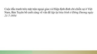 Cuộc đấu tranh trên mặt trận ngoại giao và Hiệp định đình chỉ chiến sự ở Việt
Nam, Bản Tuyên bố cuối cùng về vấn đề lập lại hòa bình ở Đông Dương ngày
21-7-1954
 