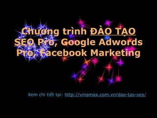Chương trìnhChương trình ĐÀO TẠO
SEO Pro, Google Adwords
Pro, Facebook Marketing
Xem chi tiết tại: http://vinamax.com.vn/dao-tao-seo/
 