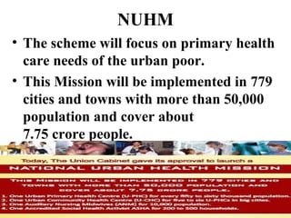 • Urban Social Health Activist (USHA)• The 
USHA would actually be the nerve centres for 
delivering outreach services in ...