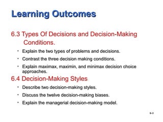 Ch no. 6 Managing as Decision Makers | PPT