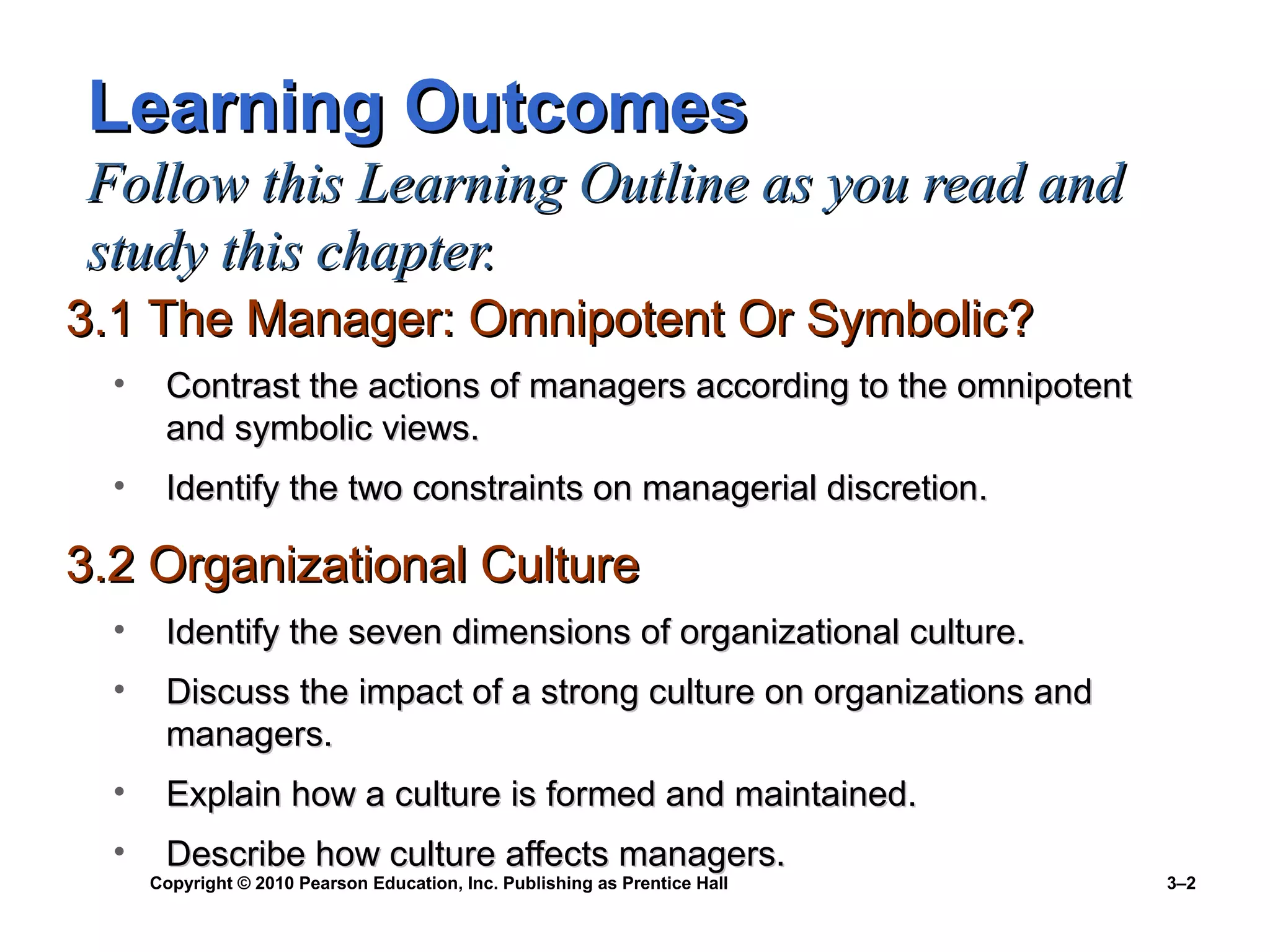 Ch no 3 Organizational Culture and Environment | PPT
