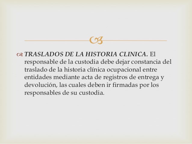 Historias clinicas ocupacionales