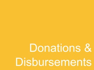 Donations &
Disbursements

 