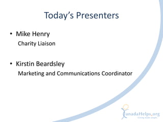 CanadaHelps 101