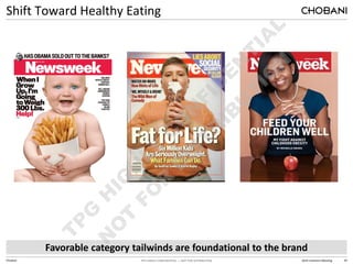 TPG HIGHLY CONFIDENTIAL — NOT FOR DISTRIBUTION 2014 Investors Meeting 39
Chobani
Shift Toward Healthy Eating
Favorable category tailwinds are foundational to the brand
 