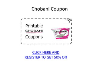 Chobani Coupon




    CLICK HERE AND
REGISTER TO GET 50% Off
 