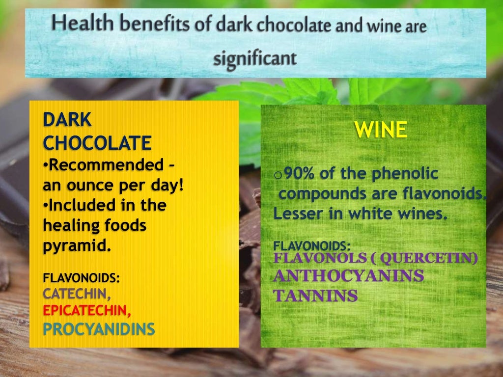 list of flavonoids in dark chocolate and wine