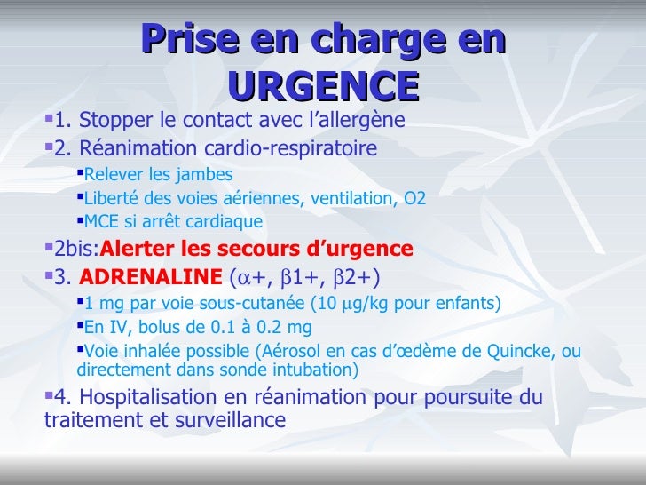 Choc anaphylactique Choc anaphylactique
