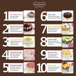 Chocko Choza - Top 10 best cake flavours in the world | PDF