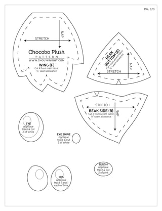 Chocobo plush-sewing-pattern | PDF