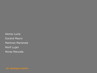 Alonso Lucía Durand Mauro Martinez Marianela Morfi Lujan Moras Manuela 