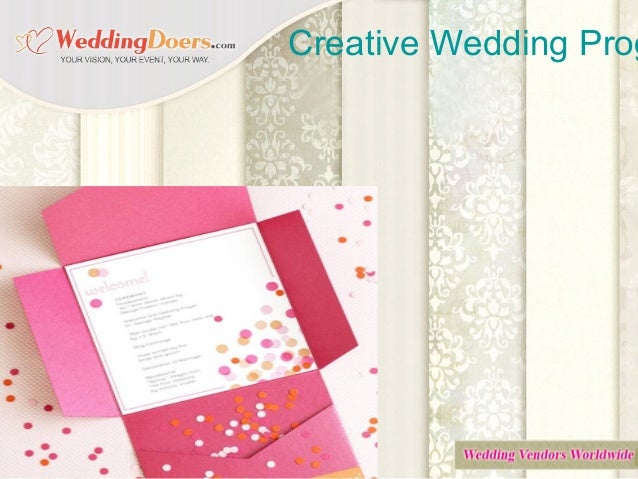 creative wedding programme sheet and itineraries