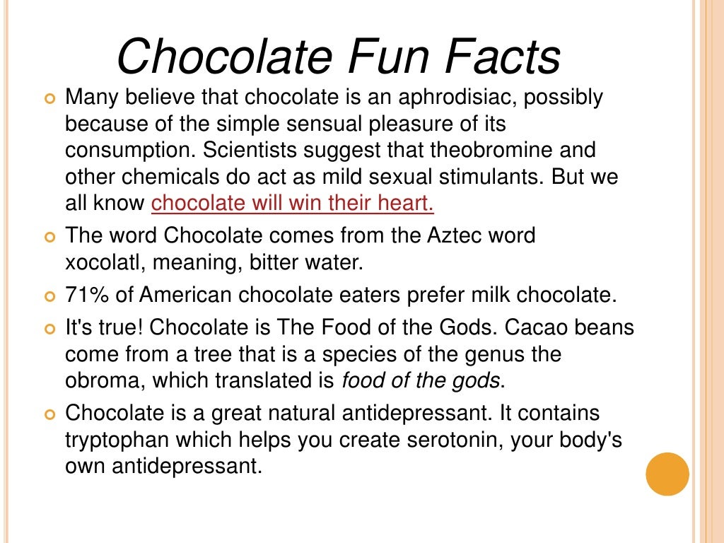 Chocolate fun facts