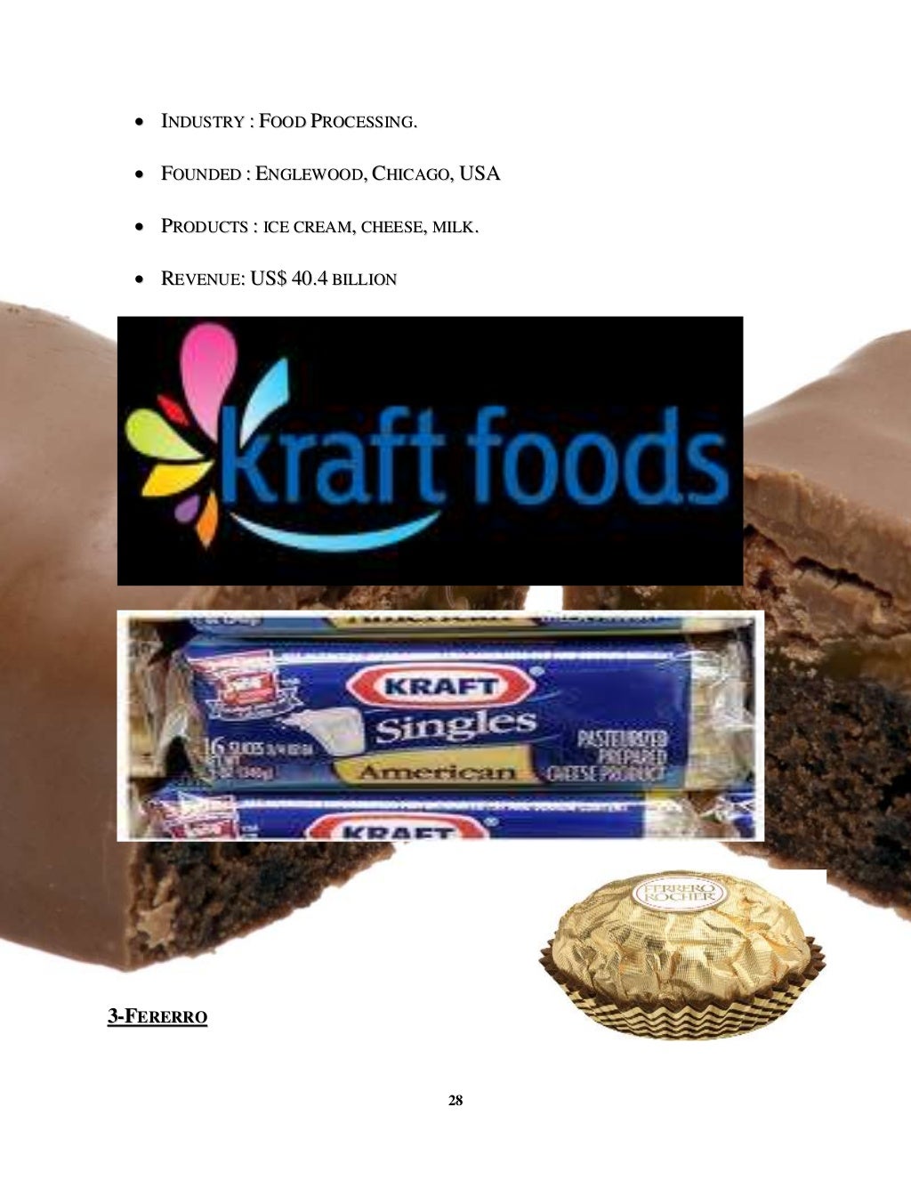 Chocolate industry project report