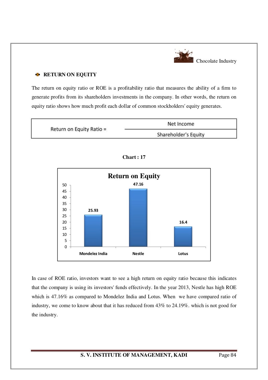 A Chocolate Industry Project Report