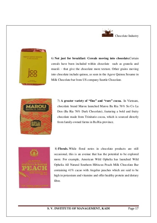 A Chocolate Industry Project Report
