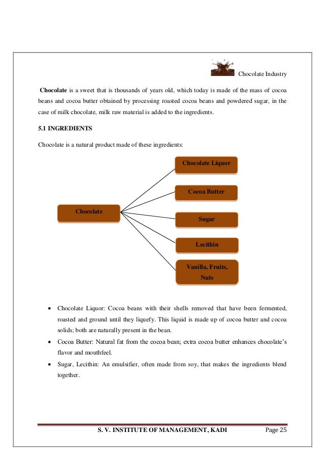 A Chocolate Industry Project Report