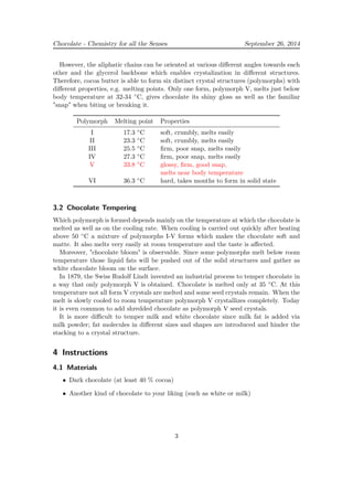 Chocolate experiments for science lessons | PDF